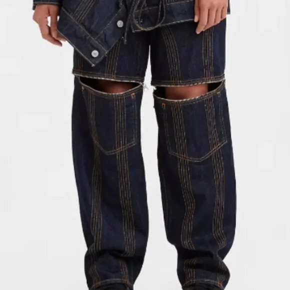 NWOT No Sesso X Levi's Zip Baggy Jean.Sz: L (36x34)